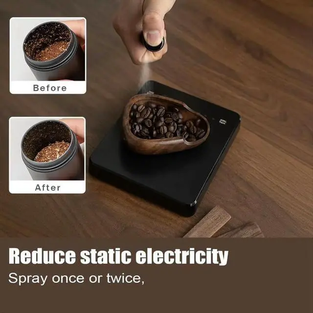 Alt view image 3 of 3 - Coffee Bean Dosing Cup and Coffee Spritzer Set Coffee Bar Accessories Wooden Dosing Vessel/Single Dose Measuring Tray