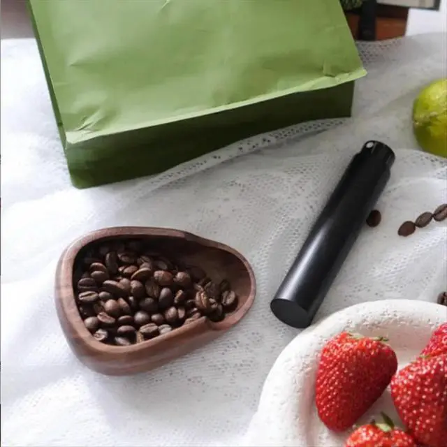 Alt view image 2 of 3 - Coffee Bean Dosing Cup and Coffee Spritzer Set Coffee Bar Accessories Wooden Dosing Vessel/Single Dose Measuring Tray