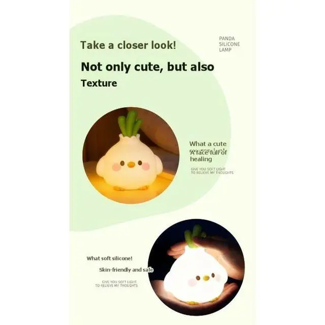 Alt view image 3 of 3 - Creative Cartoon Bird Silicone Night Light - Touch & Tap Control, Rechargeable Bedside Lamp for Kids