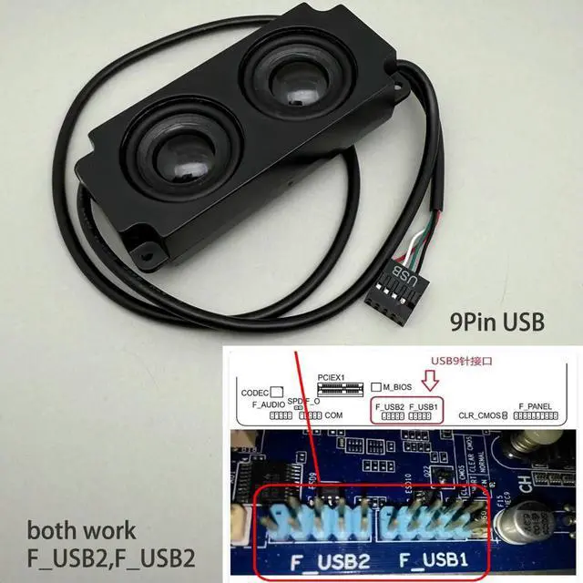 Alt view image 6 of 6 - 9P USB speaker 3W x2 Dual Channel Speaker with Sound Card plug and play for Desktop computer