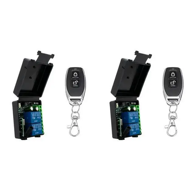 Alt view image 4 of 6 - 2X 433Mhz Remote Control Switch AC 85-256V Relay 2CH Receiver Module For Garage Doors, Lighting, Curtains