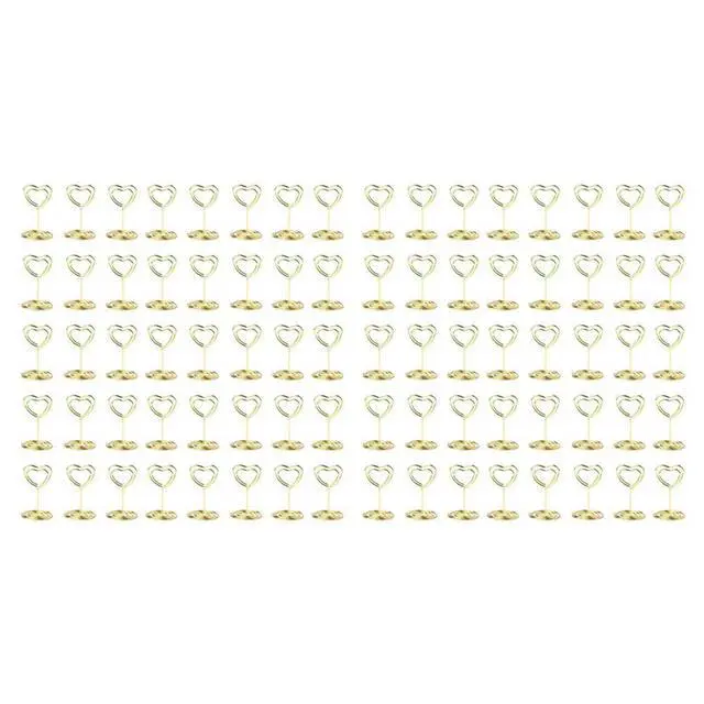 Alt view image 4 of 6 - YM-80PCS Table Number Holders Place Card Holder Cards Stand Name Menu Clips, Table Sign Holders For Party Gold