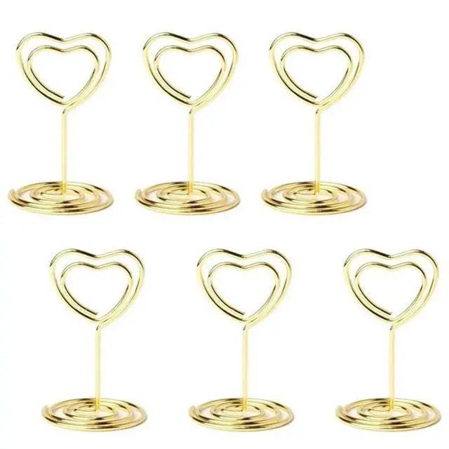 Alt view image 6 of 6 - YM-80PCS Table Number Holders Place Card Holder Cards Stand Name Menu Clips, Table Sign Holders For Party Gold