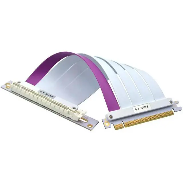 Alt view image 4 of 6 - PCIE 4.0 X16 Riser Cable 20CM 30AWG PE Shielded Flexible High-Speed Video Graphics Card Extender Cord 90°