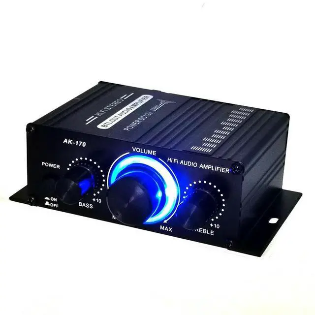 Alt view image 4 of 6 - Mini Amplifier Audio Power Amplifier AK Mini 12V Computer Car Mp3 Music Player Stereo Audio Amplifier For Mic Car Home
