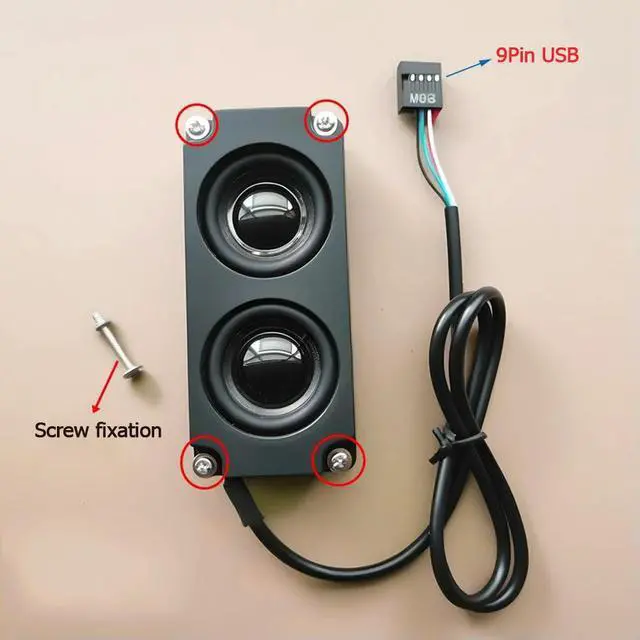 Alt view image 5 of 6 - 10045 dual channel speaker with 9Pin USB connector for Computer host built-in speaker plug and play
