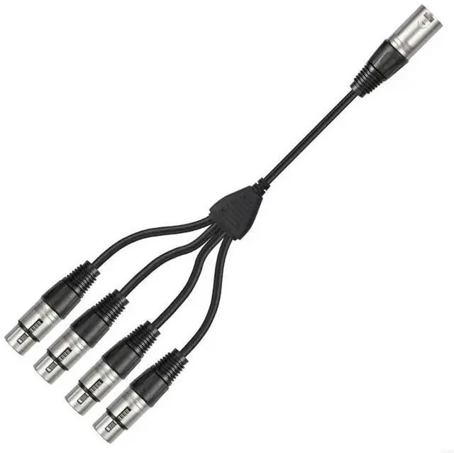 Alt view image 2 of 4 - 2025 XLR 3Pin Male To 4 Female Y Splitter Cable 0.6M XLR Cable For Multiple Music Devices With Transmission