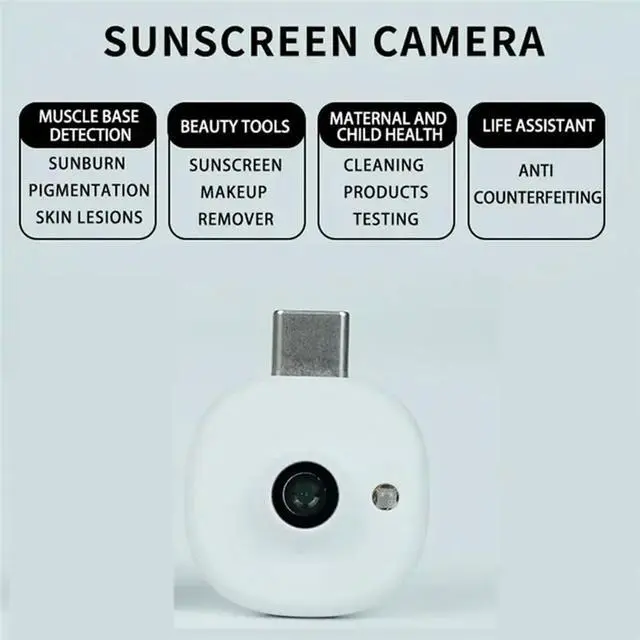 Alt view image 5 of 6 - UV Camera Mini For Type-C Phone Visible Facial For Sunscreen Protection For Sunscreen Testing Device