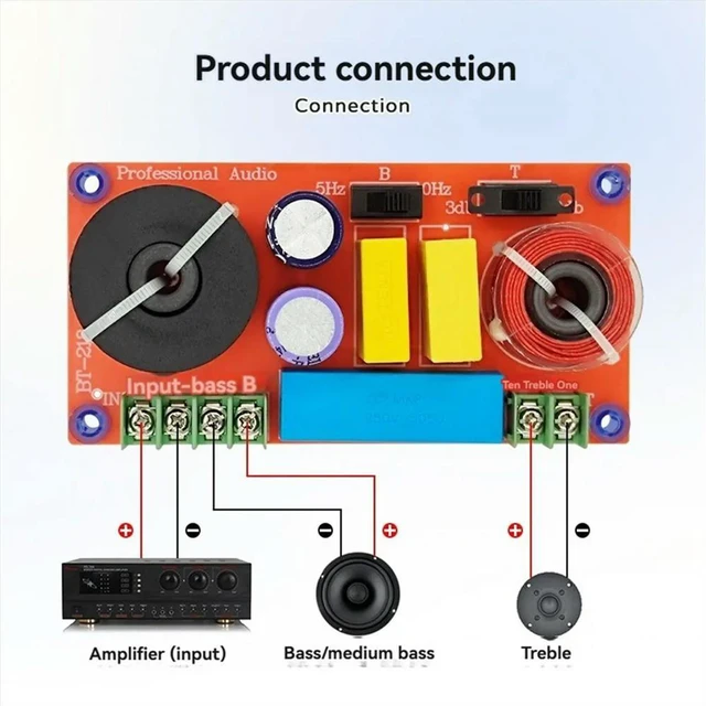 Alt view image 2 of 3 - uyuy Hifi Frequency Divider Bookshelf Speaker Dedicated Crossover Fever Adjustable One High One Low Two Way Audio Crossover