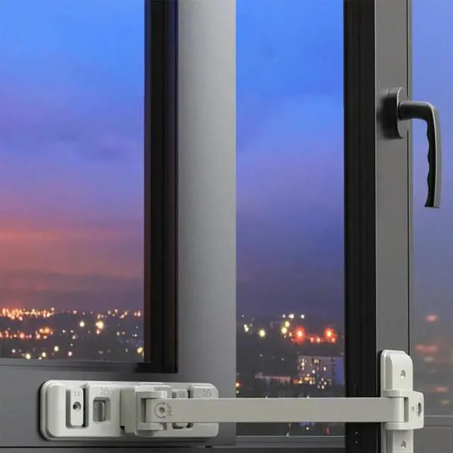Alt view image 2 of 3 - Home Baby Safety Lock Buckle Children Limit Holder Sliding Door Locks Anti-Falling Security Adjustable