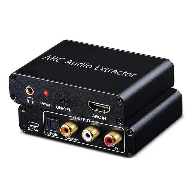 Alt view image 4 of 6 - HDMI ARC Adapter, 192KHz HDMI ARC Audio Extractor with Optical SPDIF, Coaxial, 3.5mm L/R, RCA Stereo, HDMI ARC To RCA Optical Au