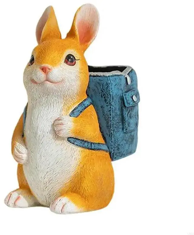 Main image of Adorable Rabbit Shaped Resin Pen Stand Desk Pen Organiser For Offices School