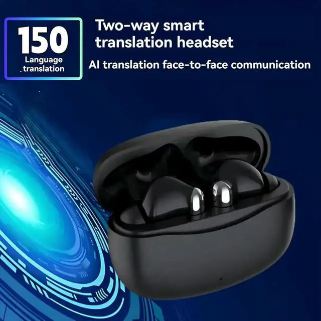 Alt view image 3 of 3 - AI TWS Bluetooth 5.4 Earphones AI Instant Translation Headphones ligent Voice Assistant Sport Earbuds White