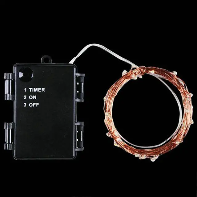 Alt view image 5 of 6 - 4PCS 10M 100-Lights (Four Colors) LED Light Strip 4.5V 3 X AA Batteries Waterproof Holder Case With On/Off