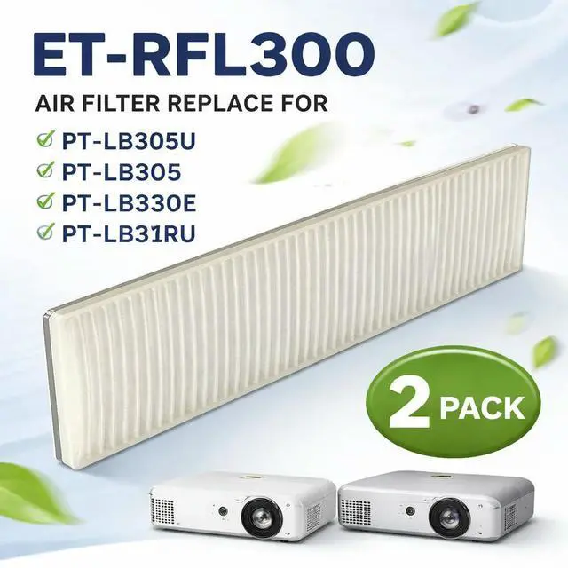 Alt view image 4 of 6 - Air Filter Replacement for PT-LB305U/PT-LB305/PT-LB330E/PT-LB330U/PT-TW343RE/PT-TW371RU Projectors Compatible with ET-RFL300