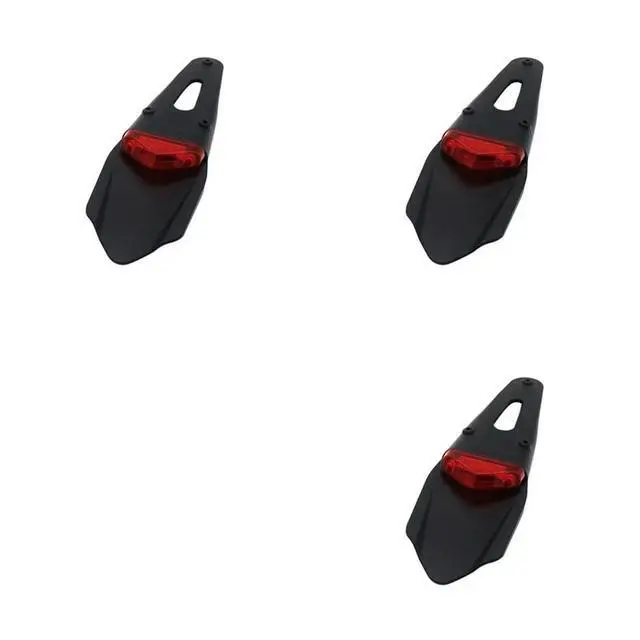 Alt view image 4 of 6 - 3X Motorcycle LED Tail Light&Rear Fender Stop Enduro Taillight Rear Fender Stop For CR EXC WRF 250 400 426 450 Black