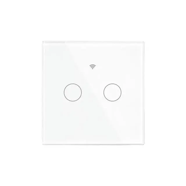 Alt view image 4 of 6 - Glass Touch Panel 2-Way Matter Light Switch Tuya APP Remote Control Voice EU Standard White
