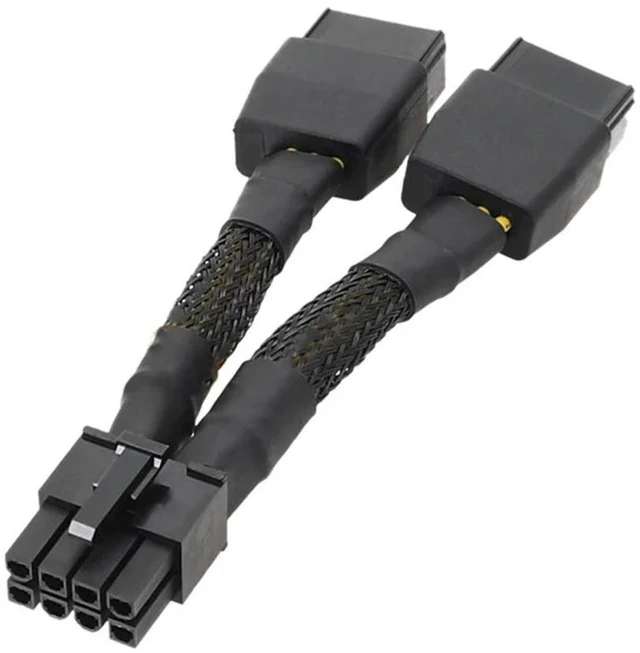 Alt view image 6 of 6 - YM-4X Dual 8Pin To 8Pin Power Cable Graphics Card Power Cord Cable For TESLA K80/M40/P100/V1 GPU 10Cm, B