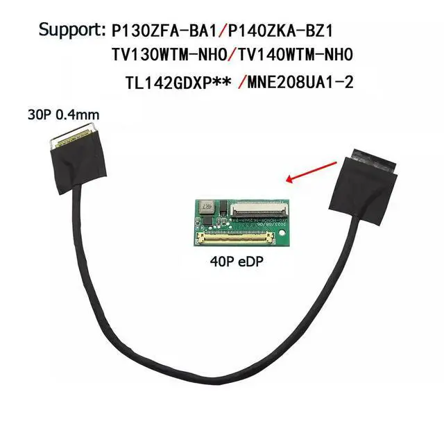 Alt view image 4 of 6 - 30P edp 0.4mm cable adapter P140ZKA-BZ1 TV140WTM-NH0 TL142GDXP10 30 0.4MM turn matebook