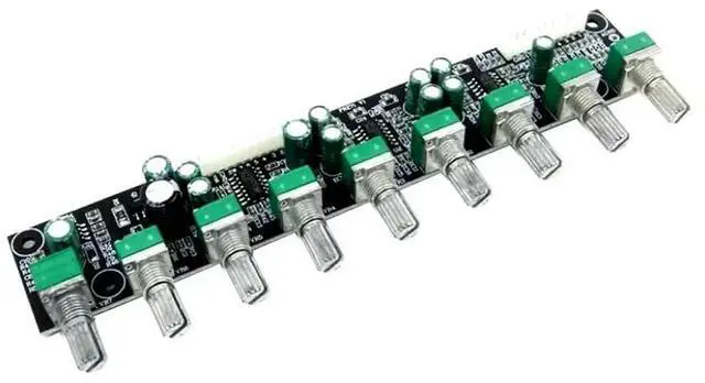 Alt view image 4 of 6 - DLHiFi 7.1 Preamplifier Tone Amplifier Board DC Power Independent Volume Adjustment Bass Frequency Adjustment Automatic Mute