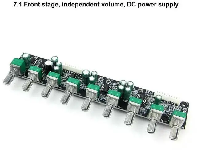 Alt view image 5 of 6 - DLHiFi 7.1 Preamplifier Tone Amplifier Board DC Power Independent Volume Adjustment Bass Frequency Adjustment Automatic Mute