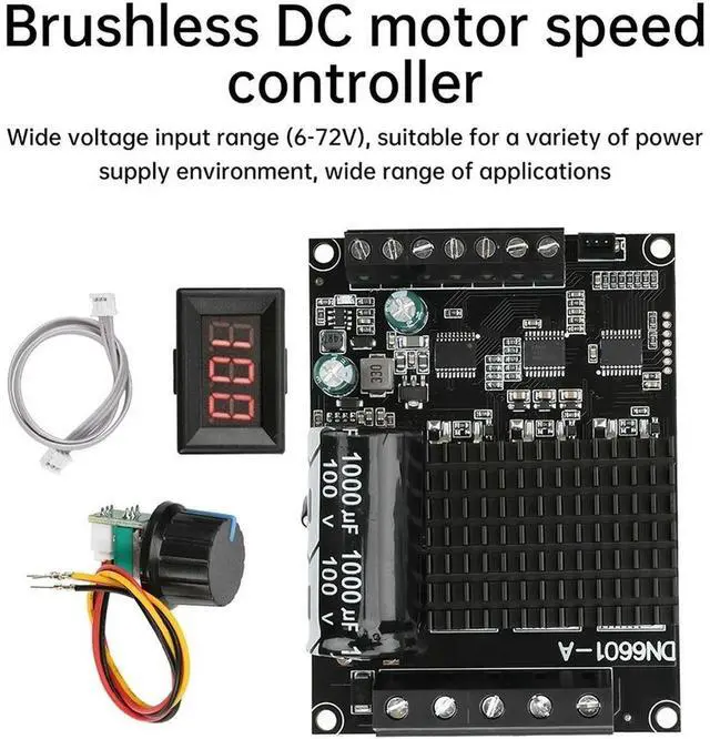 Alt view image 6 of 6 - DC6-72V 3-Phase DC Brushless Motor Controller PWM High Power 1600W 20A Hall Motor Control Driver Board Motor Regulator
