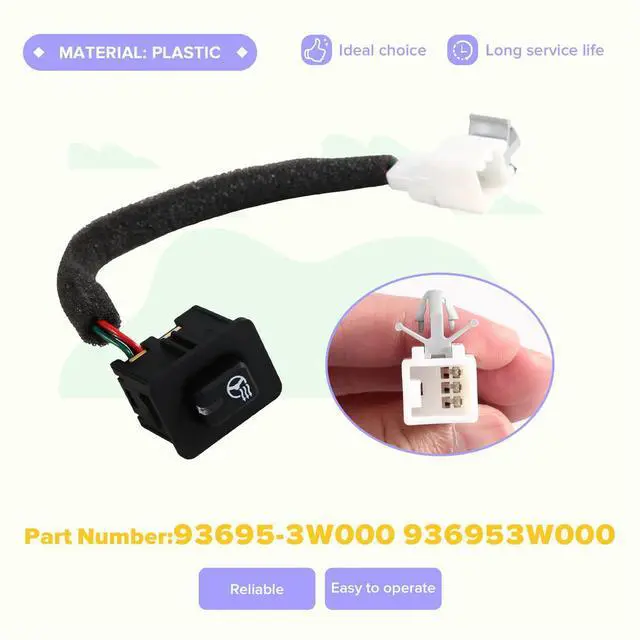 Alt view image 6 of 6 - For Tucson Santa Fe Sonata Kia Sportage Steering Wheel Heated Control Switch 93695-3W000 Steering Heat Button
