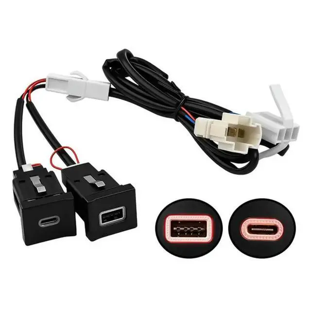 Alt view image 4 of 6 - For VW Sagitar Jetta Mk6 15-18 Fast Charging USB QC3.0 Port+ PD TYPE-C Socket Car Phone Outlet Power Adapter