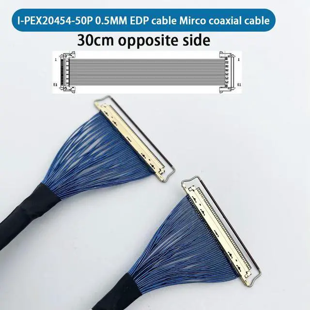 Alt view image 4 of 6 - I-PEX20454-50P 0.5MM EDP cable Mirco coaxial cable 30cm opposite side