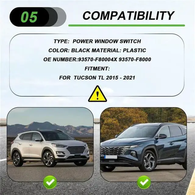 Alt view image 6 of 6 - Power Window Switch 93570-F80004X For Hyundai Tucson Window Switch