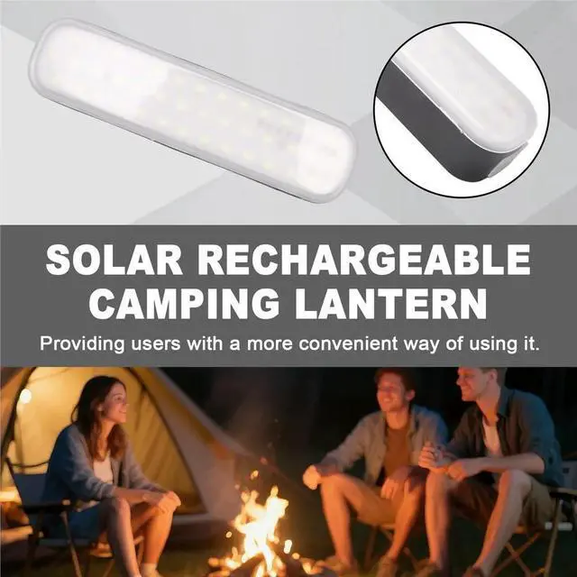 Alt view image 4 of 6 - Solar Rechargeable Camping Lantern 3600mAh Power Bank 3 Light Modes LED Lantern Tent Light Powerful Work Lamp Garage