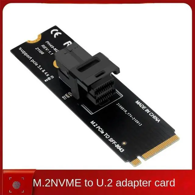 Alt view image 4 of 6 - M.2 NVME To U.2 Adapter Card Mini Sas 8643 To 8639 U.2 (SFF-8639) NVMe PCIe To Mini SAS (SFF-8643) SSD Cable