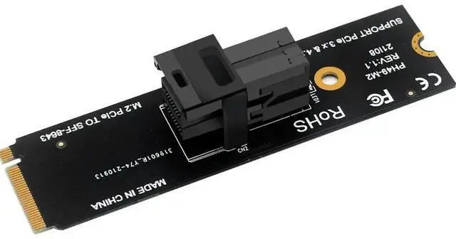 Alt view image 5 of 6 - M.2 NVME To U.2 Adapter Card Mini Sas 8643 To 8639 U.2 (SFF-8639) NVMe PCIe To Mini SAS (SFF-8643) SSD Cable