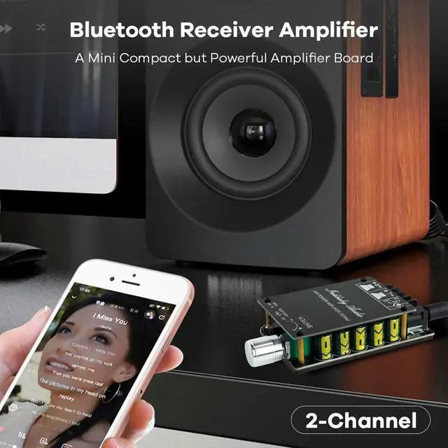 Alt view image 6 of 6 - 200W Bluetooth 5.0 Amplifier Board TPA3116D2 100W+100W Stereo Dual Channel Amp Board Audio Receiver for Home DIY Speakers