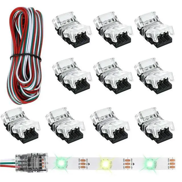 Alt view image 5 of 6 - 44 Pieces Tunable 3 Pin LED Strip Connectors 10Mm LED Strip Light Connectors LED Strip Connector Terminal For WS2811