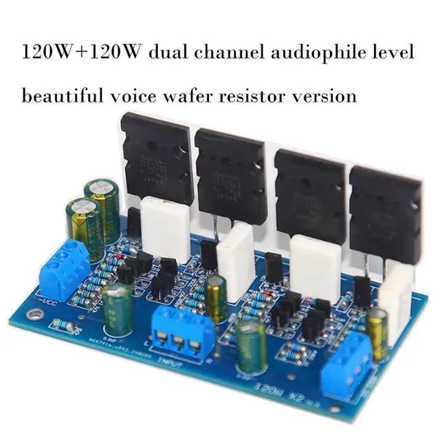 Alt view image 6 of 6 - 120W+120W Amplifier Board Dual channel Home HiFi Amplifier Board 1943 5200 Tube Product Board