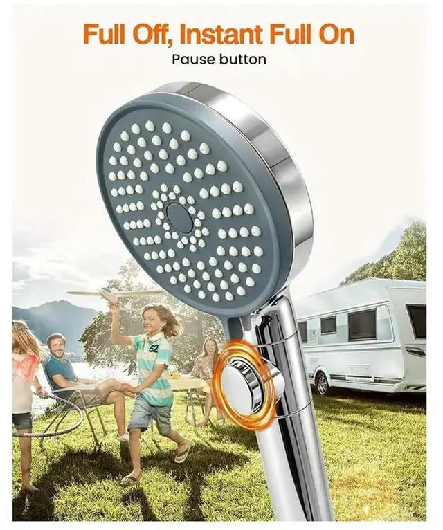 Alt view image 5 of 6 - RV For Camper Trailer Motorhome Boat Handheld Shower Head,5 Spray Modes, High Pressure Power Jet