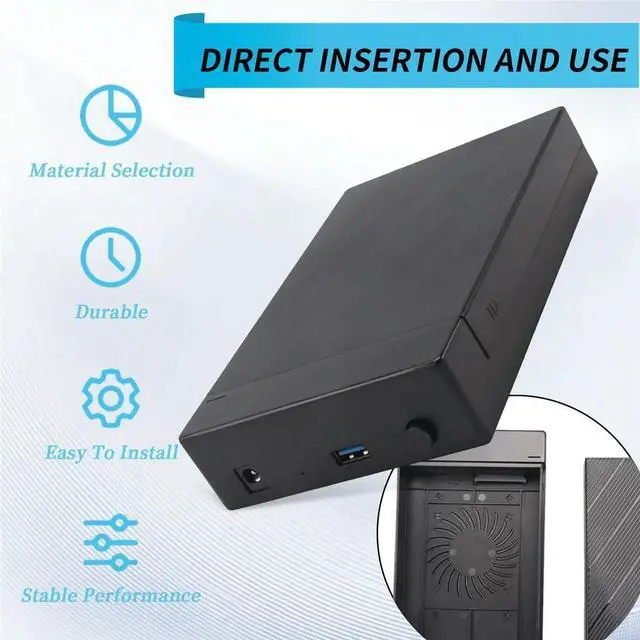 Alt view image 6 of 6 - 2.5/3.5 Inch HDD Case USB 3.0 External Hard Drive Box Tool-Free Install SATA to USB Hard Drive for Laptop US Plug