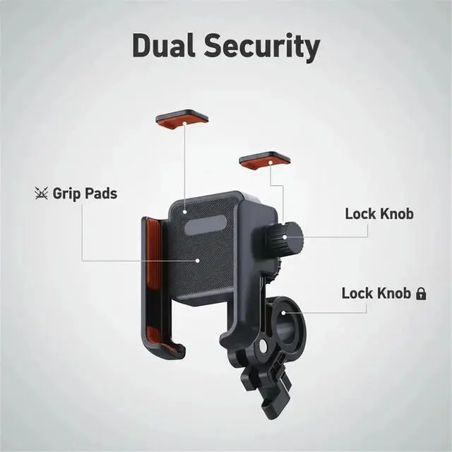 Alt view image 4 of 6 - Universal Bike Phone Holder Shockproof Bicycle Motorcycle Phone Holder ,Phone 360° Rotation Anti-Slip Secure Mount Stand