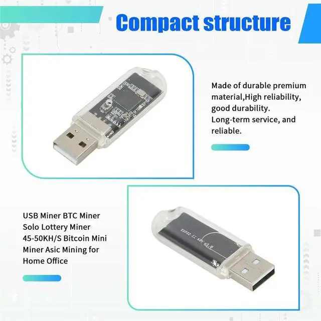 Alt view image 5 of 6 - USB Miner BTC Miner Solo Lottery Miner 45-50KH/S Bitcoin Mini Miner Asic Mining for Home Office
