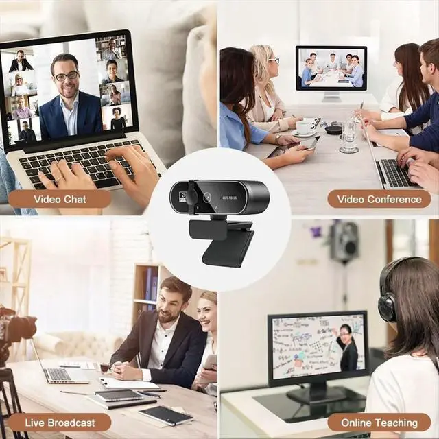 Alt view image 4 of 6 - Webcam Video Camera Autofocus Streaming Web Cam with Microphone Full HD Webcams for PC Computer Laptop 4K