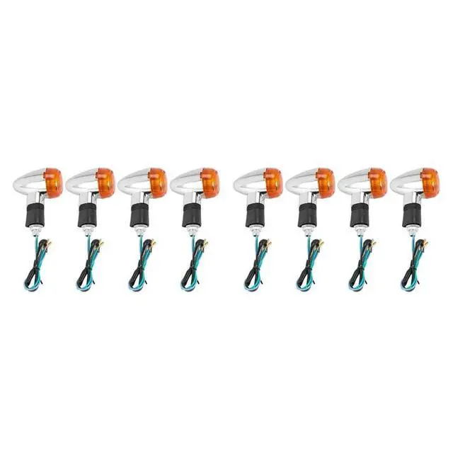 Alt view image 4 of 6 - 8Pcs Motorcycle Turn Signals Amber Lights LED Indicator For Yamaha Suzuki