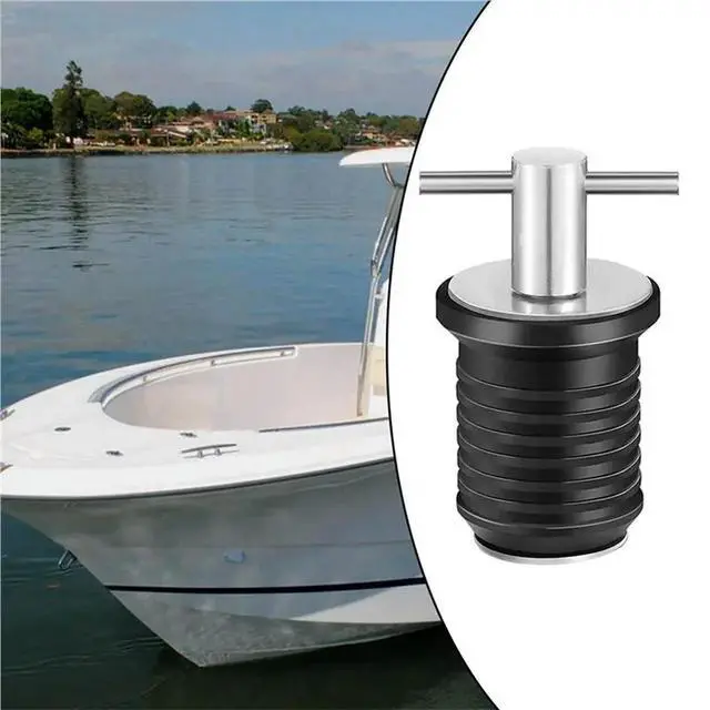 Alt view image 6 of 6 - 5X Marine Boat Drain Plug T-Handle Screw Adjustable Rubber Deck Drain Plug,Silver 19MM