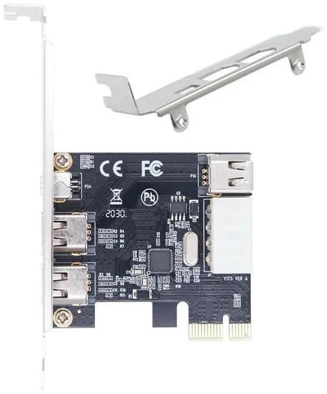 Alt view image 5 of 6 - PCI-E 1X To 16X 1394 DV Video Capture Card with 6 Pin To 4 Pin Firewire Adapter 3 Ports Free Driver Desktop Computer Accessory