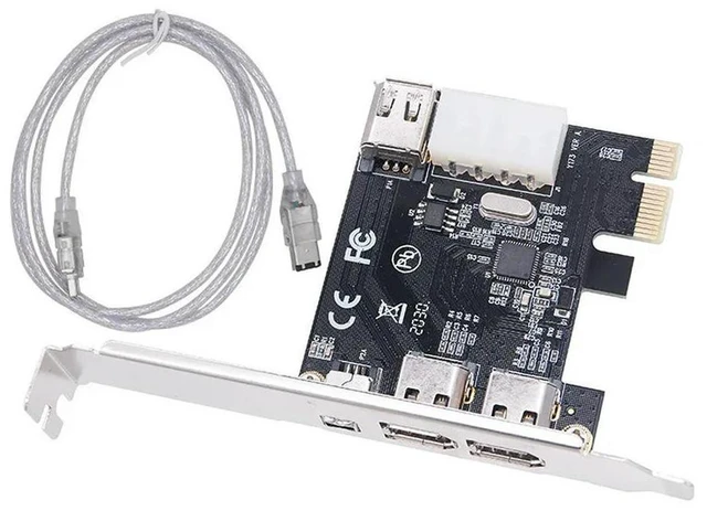 Alt view image 6 of 6 - PCI-E 1X To 16X 1394 DV Video Capture Card with 6 Pin To 4 Pin Firewire Adapter 3 Ports Free Driver Desktop Computer Accessory