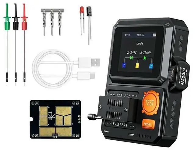 Alt view image 4 of 6 - LCR-D2 Transistor Tester Diode Triode Transistor Capacitance Meter Resistance LCR ESR Meter Multifunctional Tester Tool