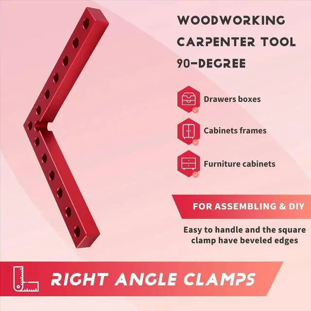 Alt view image 4 of 6 - Right Angle Positioning Squares Tool 140mm 90 Degrees L-Type Corner Clamp Fixing Clip Clamping Square Woodworking Tools