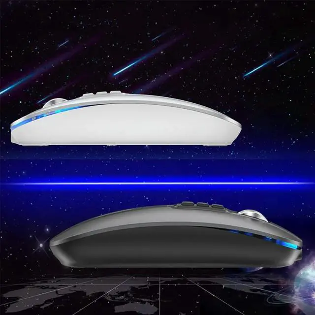 Alt view image 4 of 6 - Bluetooth Mouse 2.4G Office Mouse Tablet PC Notebook Dual Mode USB Charging Mouse for Laptop Gray