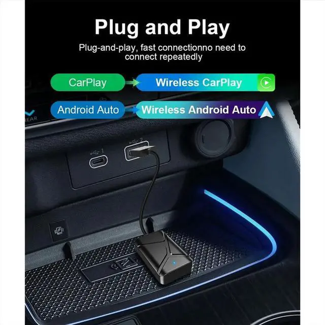 Alt view image 6 of 6 - 2-in-1 CarPlay Adapter CarPlay Mini Box for Android Auto Dongle for Audi and Volkswagen Car Radios