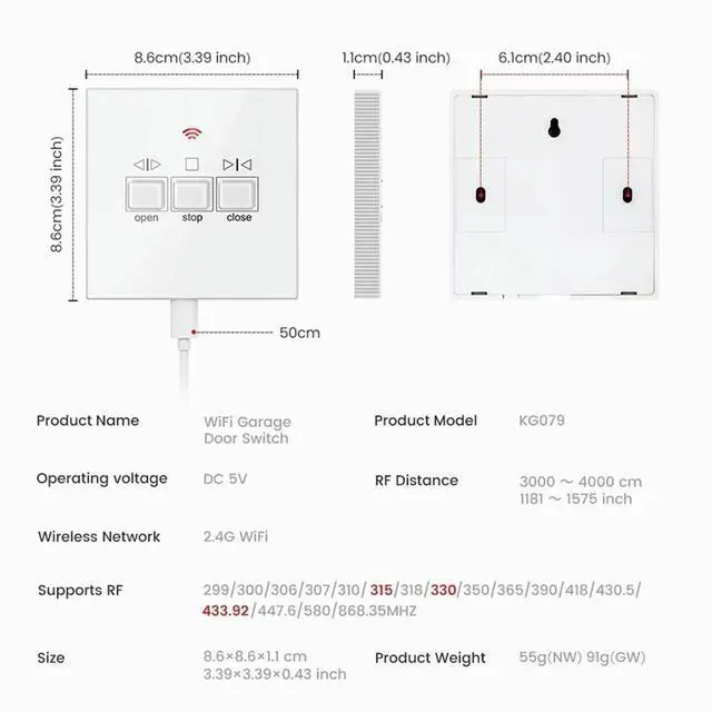 Alt view image 6 of 6 - Freely Apply RF Garage Door Switch Graffiti App Control Warehouse Sliding Gate Double Door